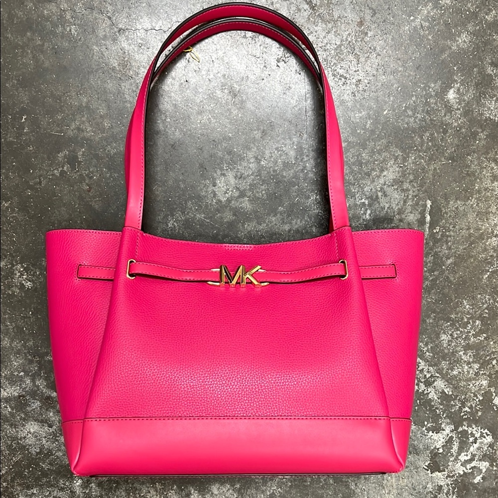 NWT Michael Michael Kors Large Belted Tote - Reed in Electric Pink